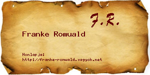 Franke Romuald névjegykártya